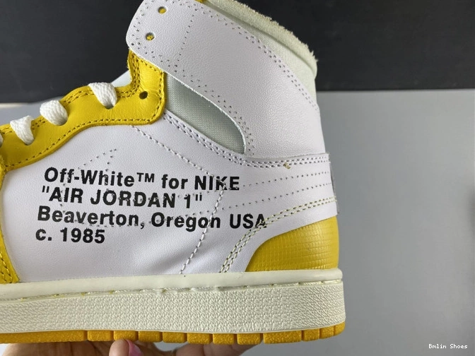Bmlin AQ0818-149 Off-White x 1 Air Yellow-Cone White Dark NRG Jordan Powder 0725